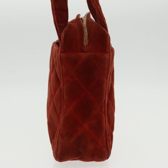 CHANEL Matelasse Hand Bag Velor Orange Gold CC Auth - Picture 4 of 15
